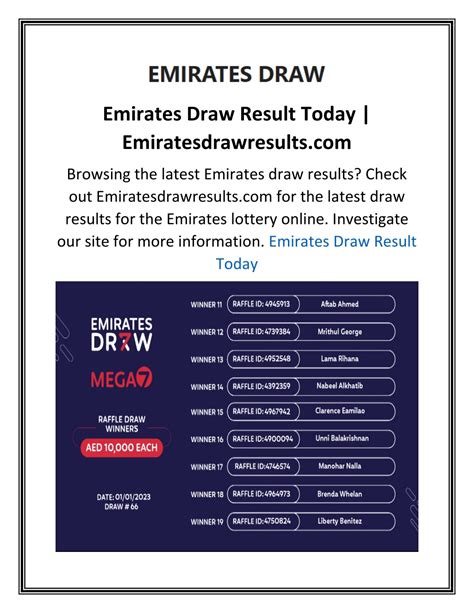 emirates draw results|Emirates Draw Result Today .